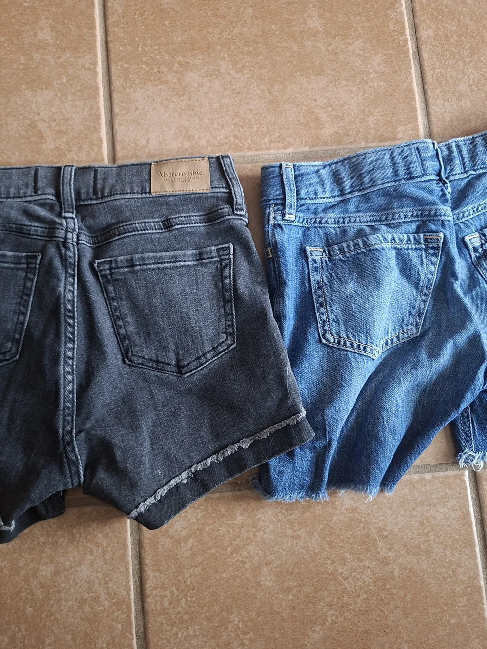 abercrombie kids Blue Denim Layered Look Shorts